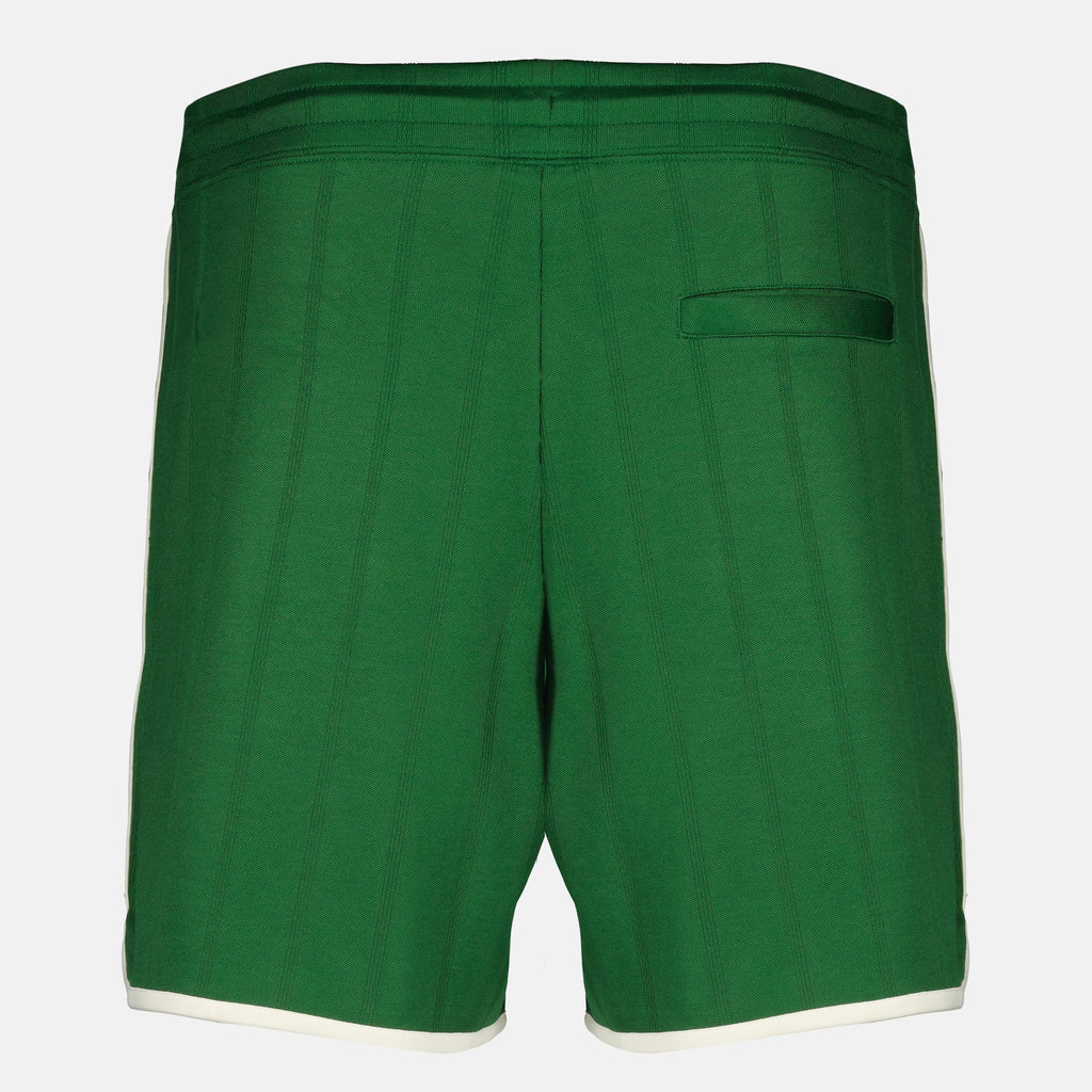 Image of the D-Hibiscus green cotton shorts from the brand Drole De Monsieur for Men - Spring-Summer 2026 - Back View