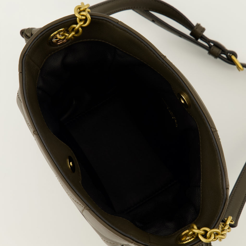 Sacs seau Sac Jamie mini kaki en cuir d'agneau Saint Laurent Marron Femme