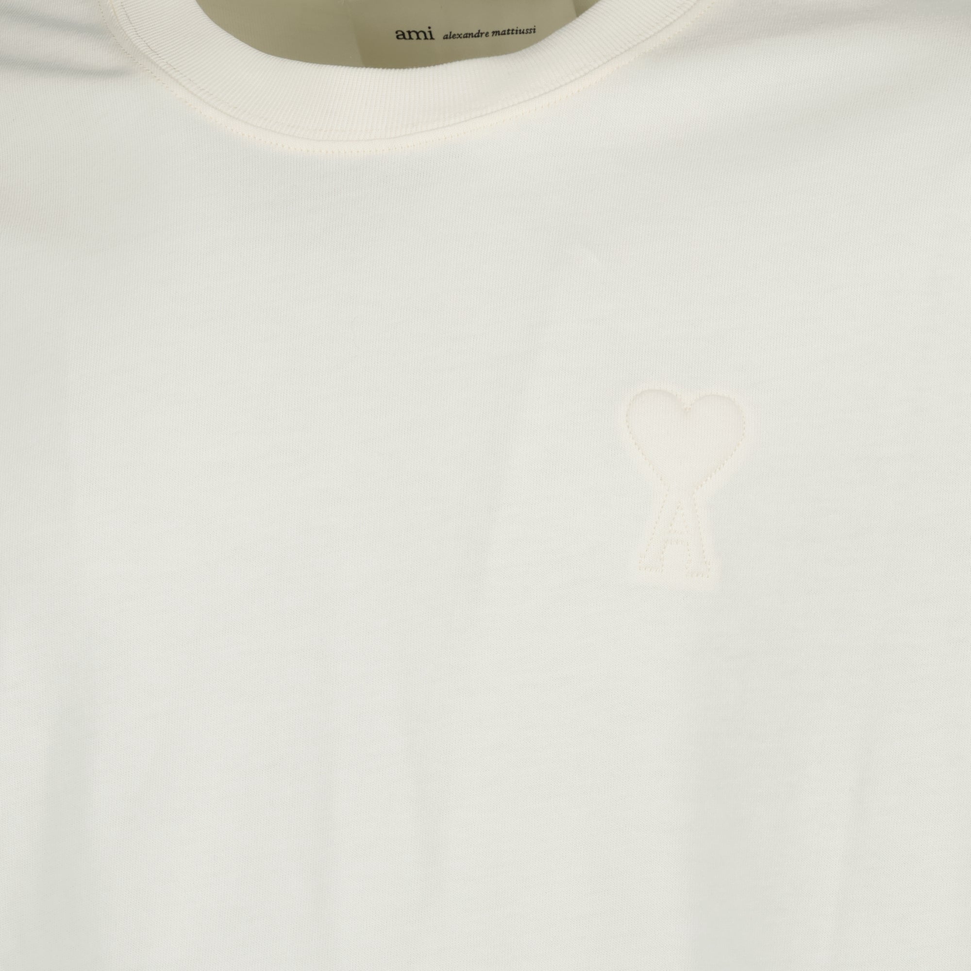 Image de l'article T-shirt en coton blanc de la marque Ami PARIS pour Unisex - Saison Printemps-Été 2026 - Vue détaillée_1
