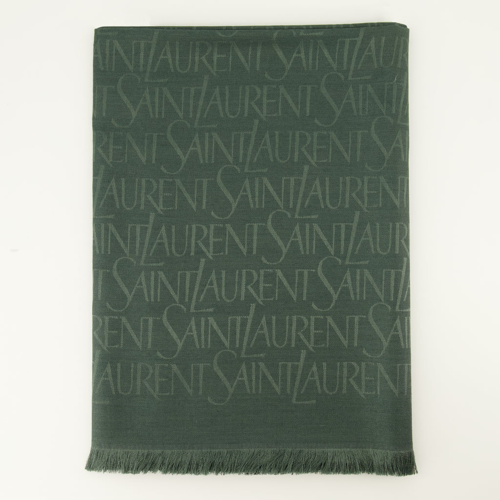 Écharpes, foulards et gants Chal em Verde com Estampa em Lã e Seda Saint Laurent Vert Homme