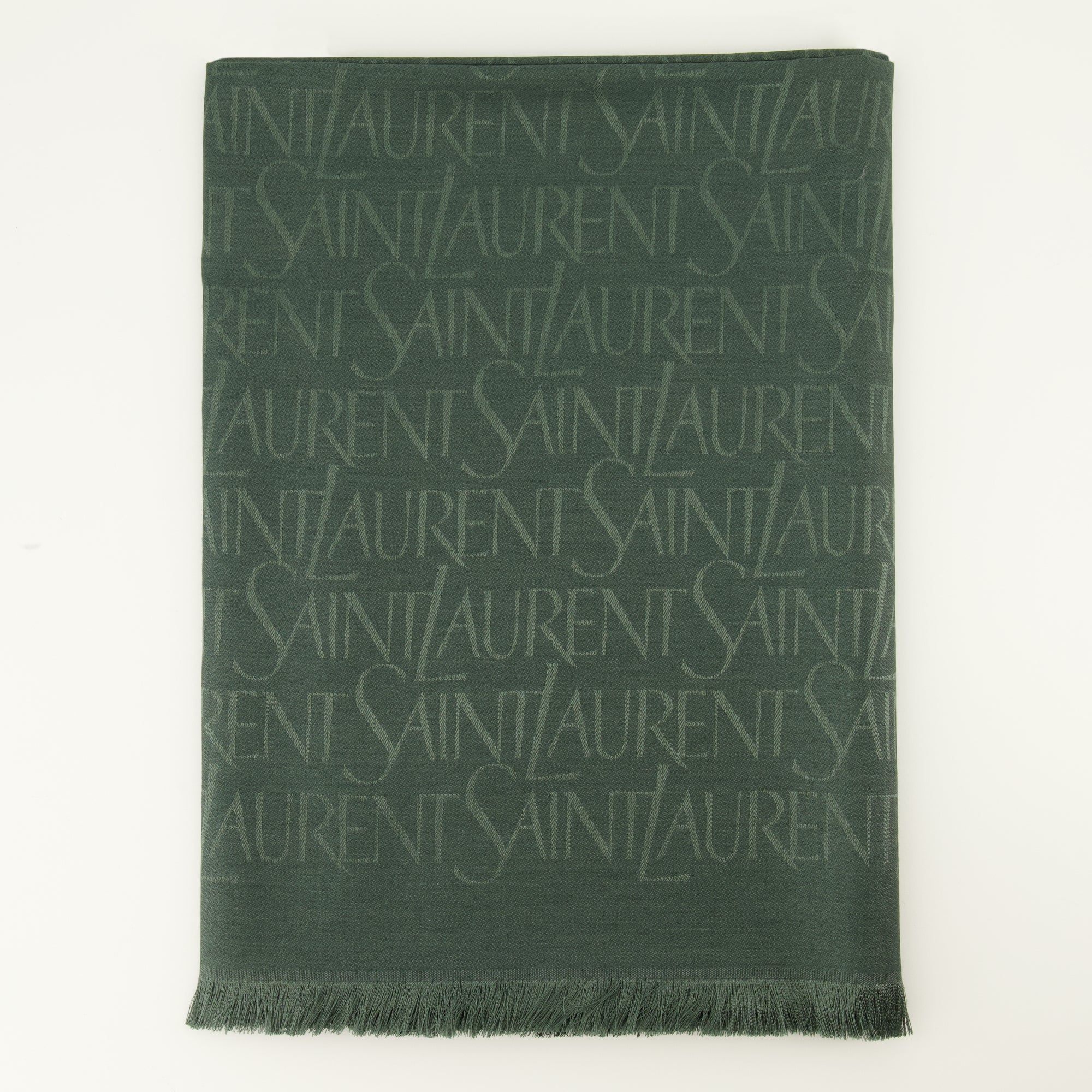 Écharpes, foulards et gants Chal em Verde com Estampa em Lã e Seda Saint Laurent Vert Homme