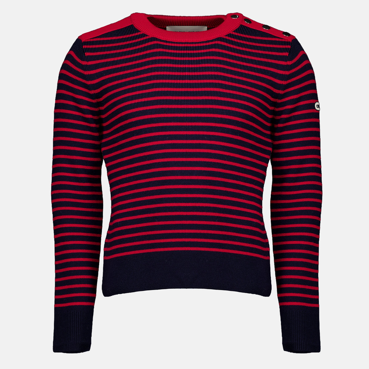 Sweatshirts Rot gestreifter Wollpullover Ami PARIS Rouge Unisexe