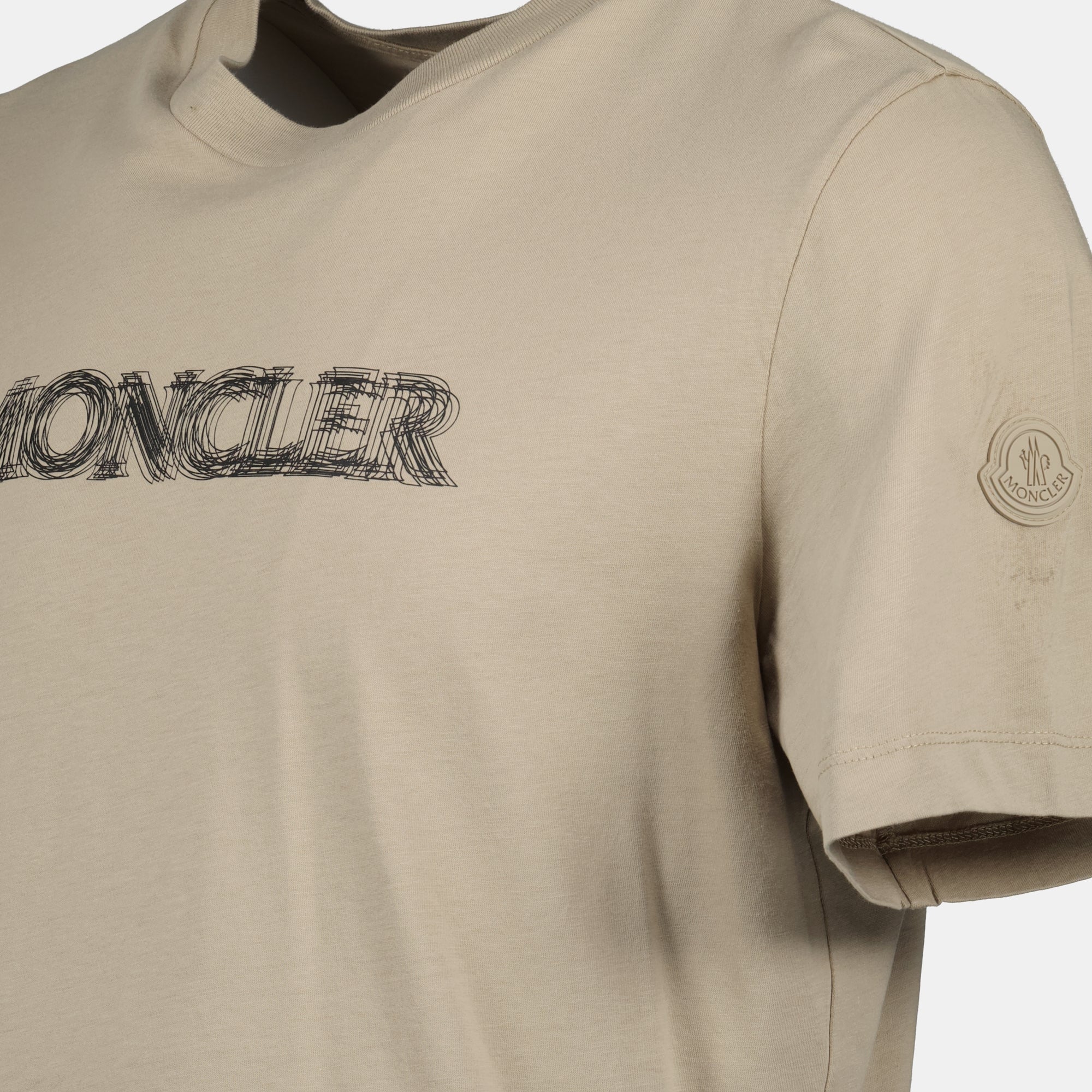 T-shirts T-shirt à logo flouté Moncler Beige Homme