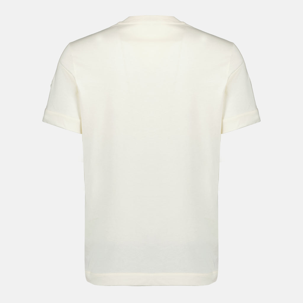 Image de l'article T-shirt à poche imprimé cachemire beige de la marque Moncler pour Homme - Saison Printemps-Été 2026 - Vue de Dos
