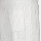 Shorts Short FF en coton éponge Fendi Blanc Homme
