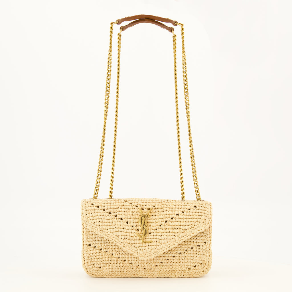 Sacs bandoulière Loulou Mini Bag em Ráfia Bege Saint Laurent Beige Femme