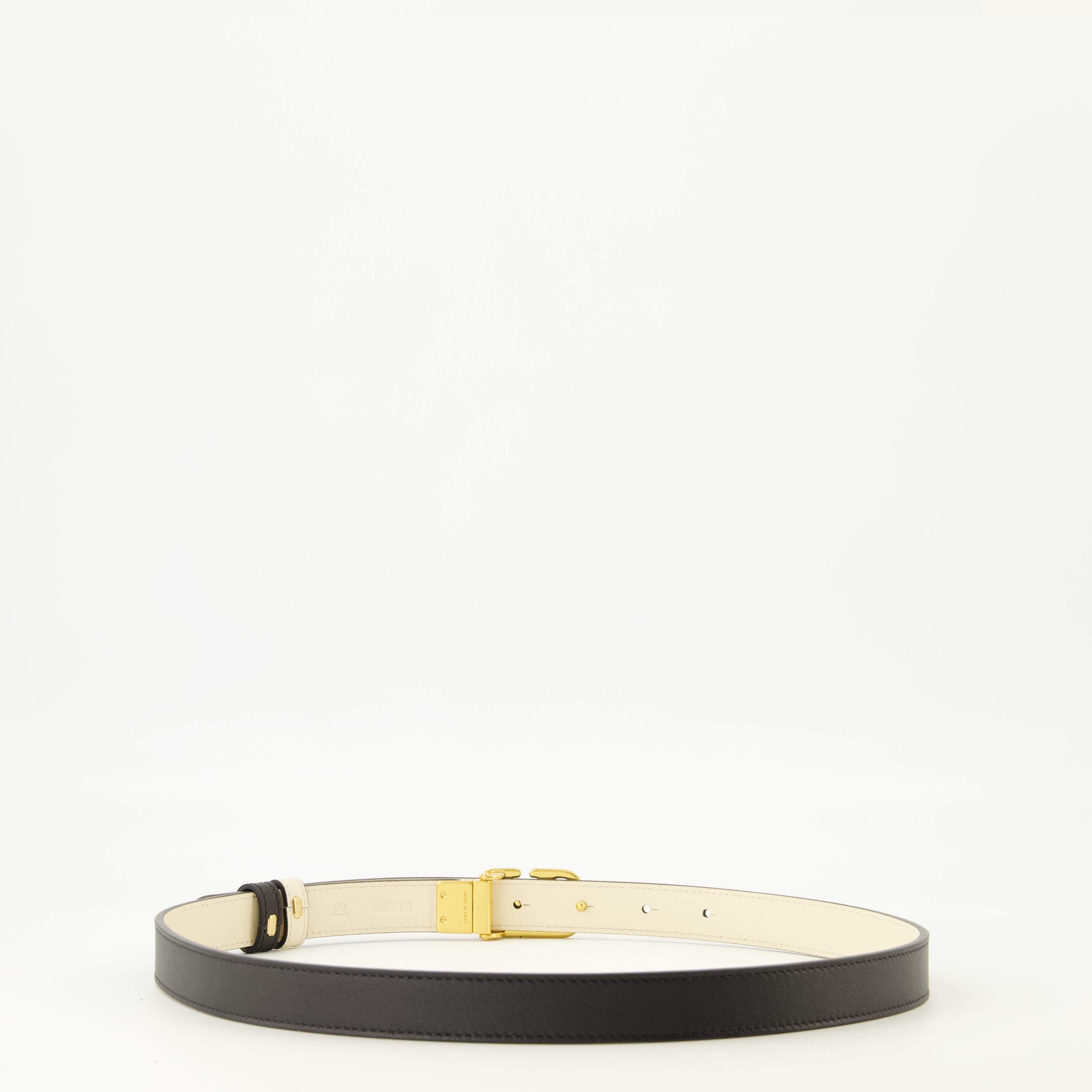 Ceintures Cintura VLogo Reversibile in Bianco e Nero 20 mm Valentino Garavani Blanc Femme