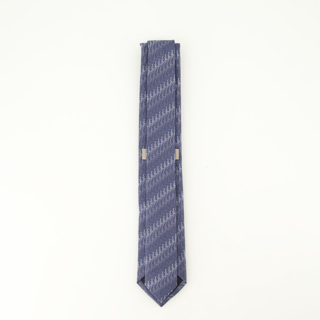 Écharpes, foulards et gants Corbata de seda azul Dior Oblique Dior Bleu foncé Homme