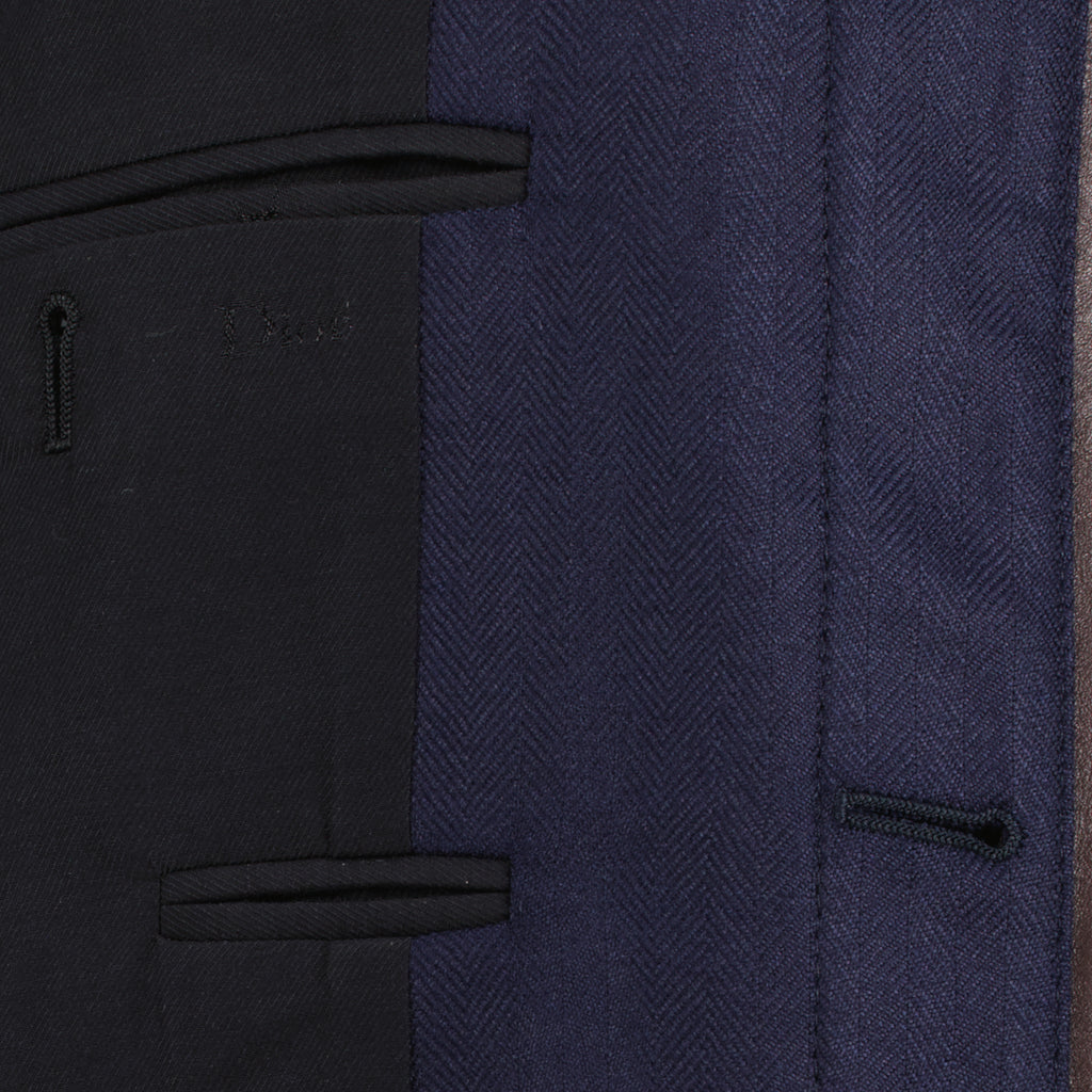 Vestes Navy Leather Collar Jacket Dior Bleu foncé Homme