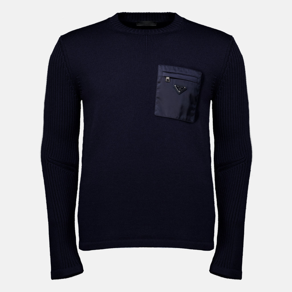 Maille Pull en maille bleu marine Prada Bleu foncé Homme