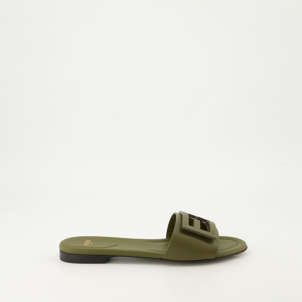 오픈 슈즈 Sandales Baguette Fendi 녹색 Femme