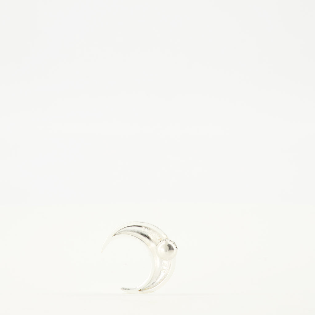 Image of the Moon silver earrings by the brand Marine Serre for Women - Autumn-Winter 2025 - Back View