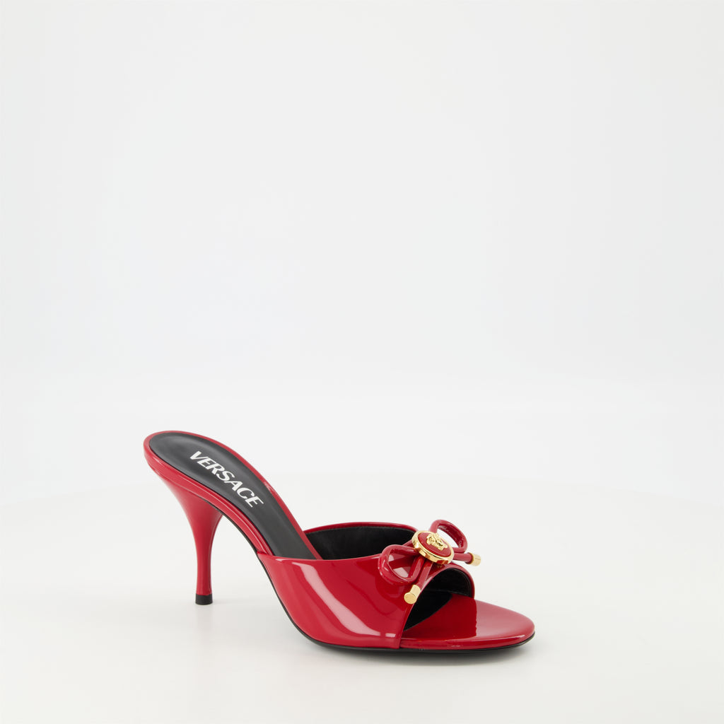 Chaussures ouvertes Mules à talon Bow Versace Rouge Femme