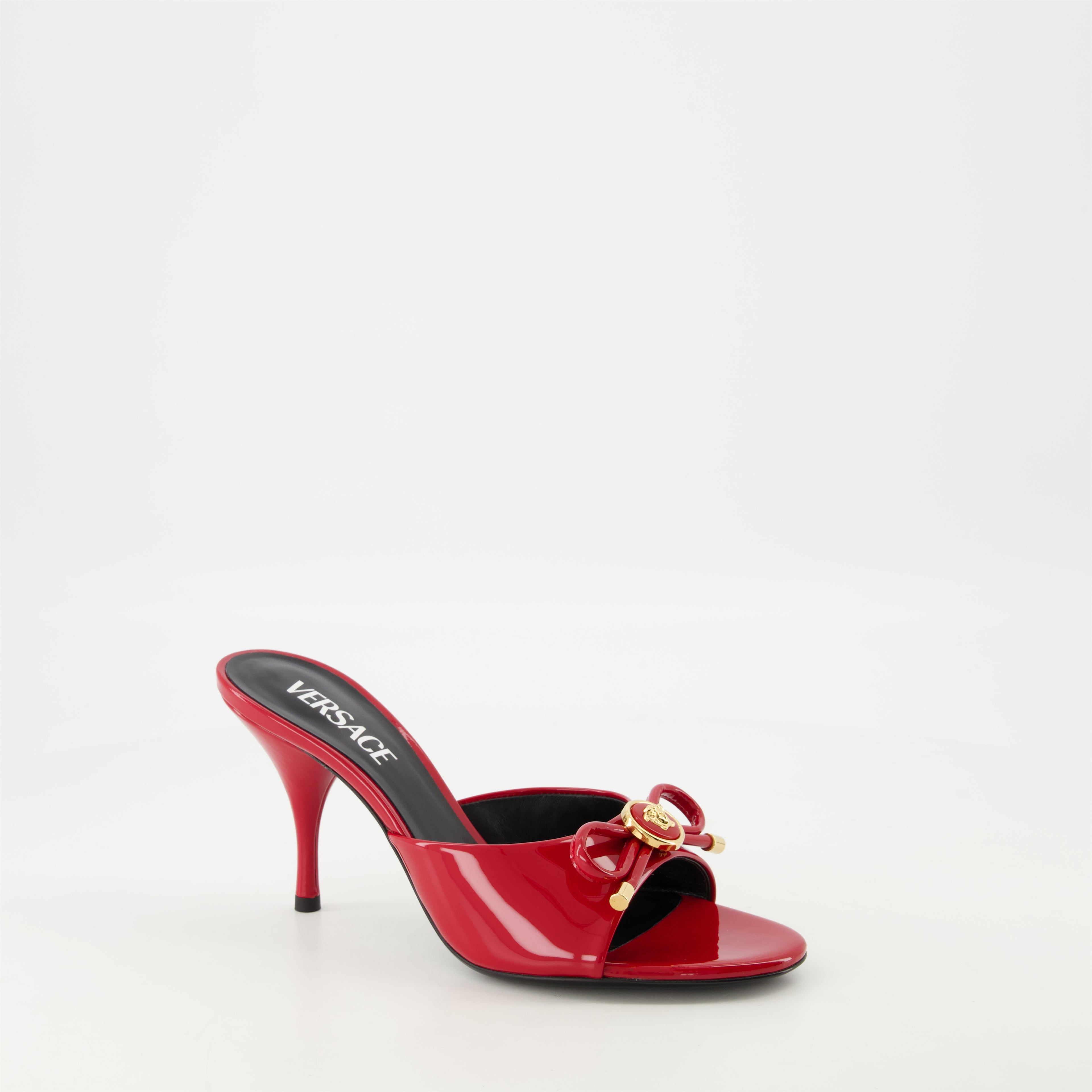 Chaussures ouvertes Mules à talon Bow Versace Rouge Femme