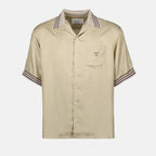 Camisas Camisa de Seda Prada Bege Homme