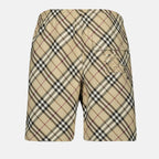 Shorts Pantalones Cortos a Cuadros Burberry Beige Homme
