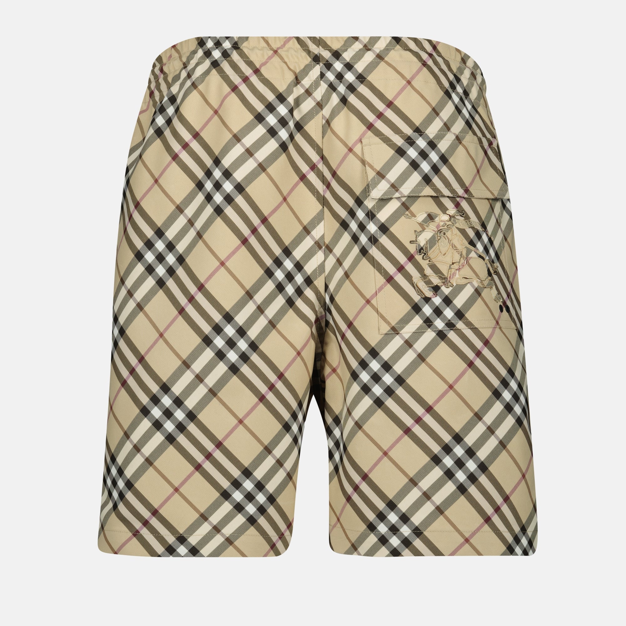 Shorts Pantalones Cortos a Cuadros Burberry Beige Homme