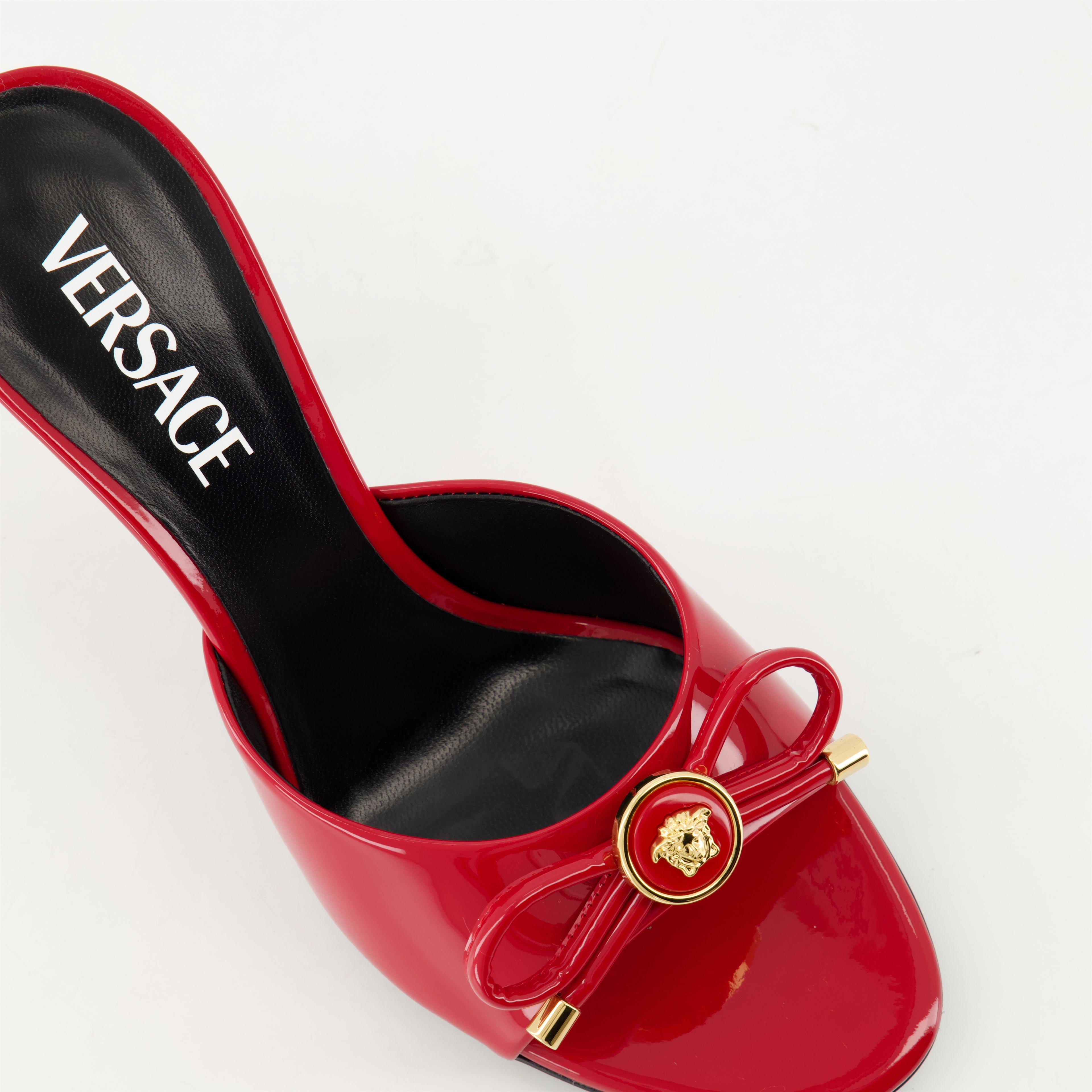 Chaussures ouvertes Mules à talon Bow Versace Rouge Femme