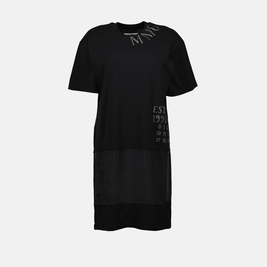 Vestidos Vestido T-Shirt Impresso Mm6 Preto Femme