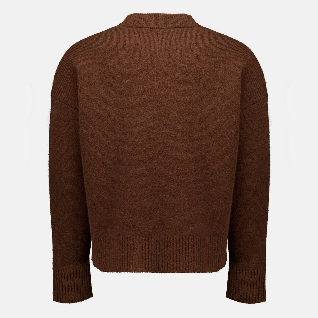 Maille AMI Heart Brown Sweater Ami PARIS Marron Unisexe