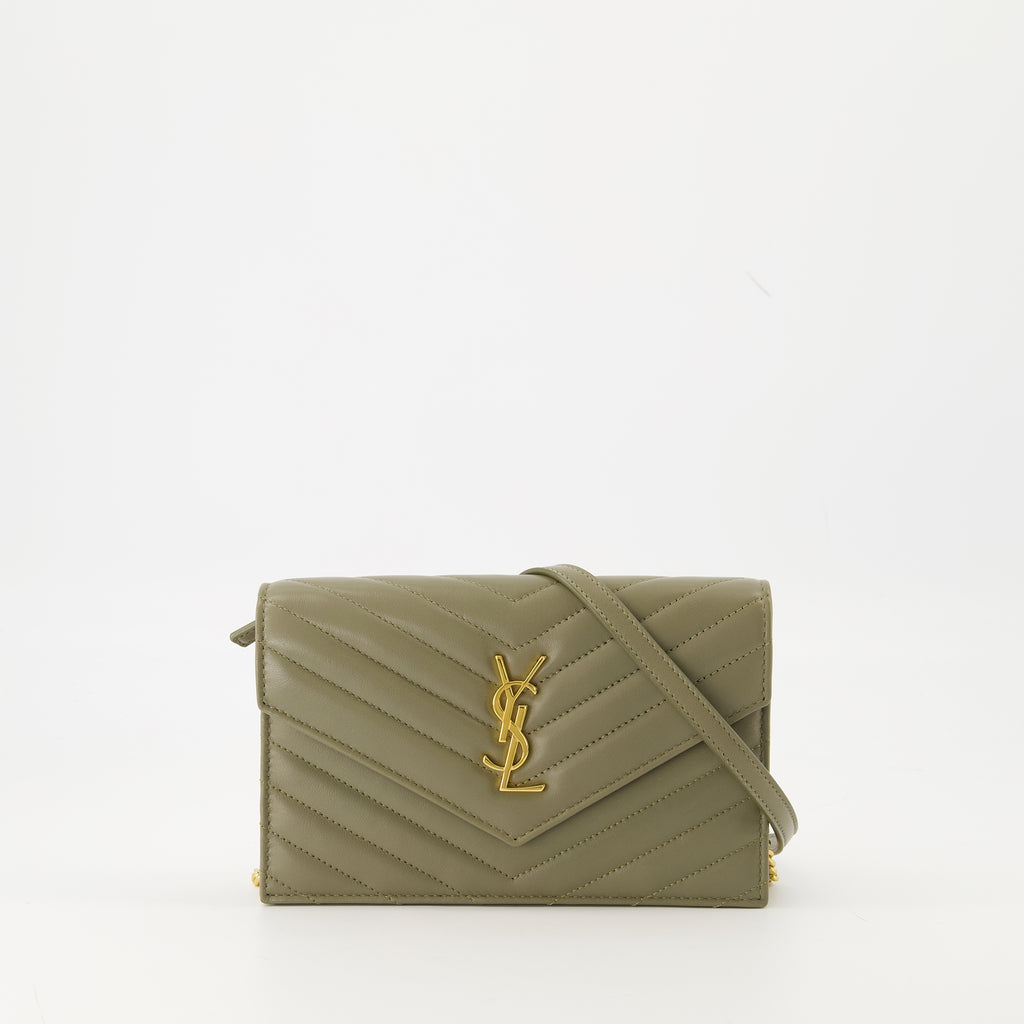 Umhängetaschen Kettenumschlagbörse Saint Laurent Kaki Frauen