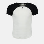 Bild des kontrastierenden T-Shirts der Marke Courrèges für Herren - Herbst-Winter 2025 - Vorderansicht