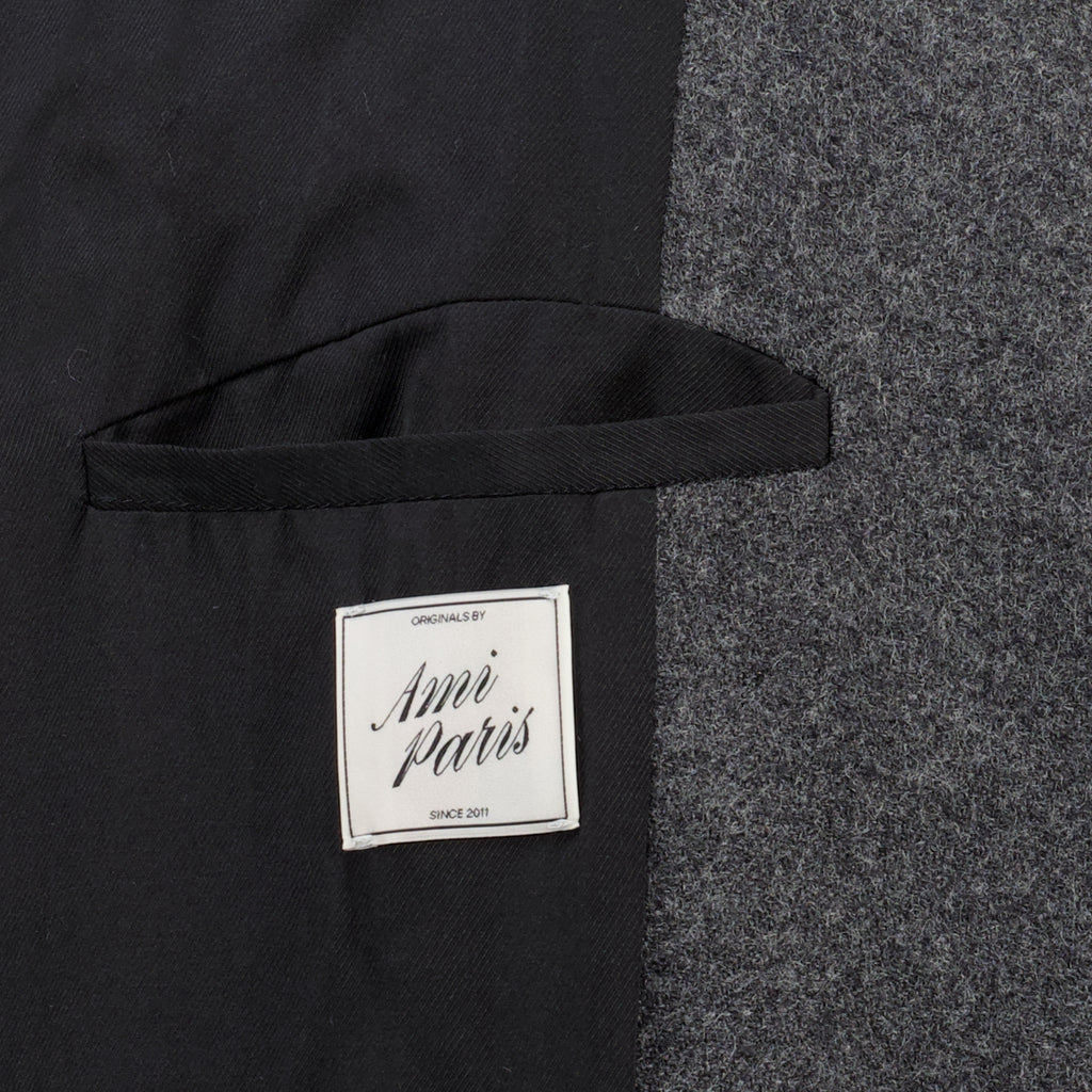 Manteaux Grey Wool Coat Ami PARIS Gris Homme