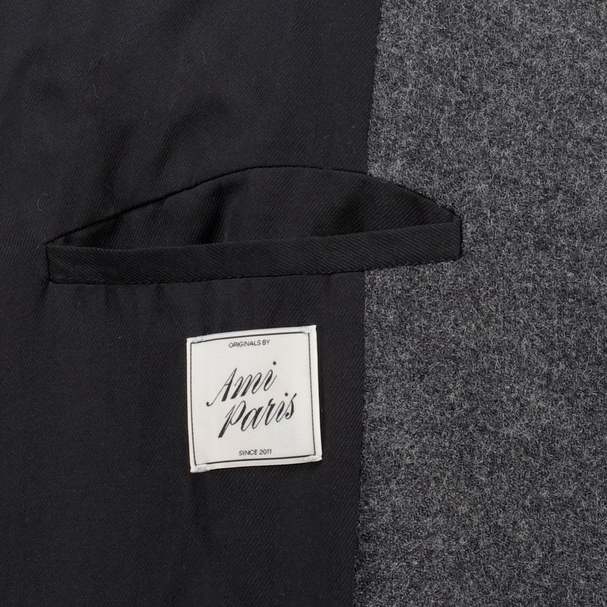 Manteaux Grey Wool Coat Ami PARIS Gris Homme