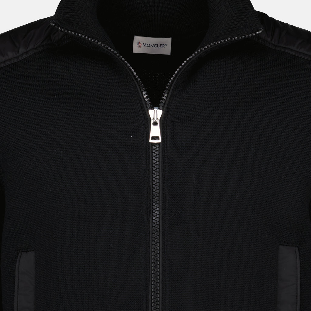 Vestes Cardigan en laine noir Moncler Noir Homme
