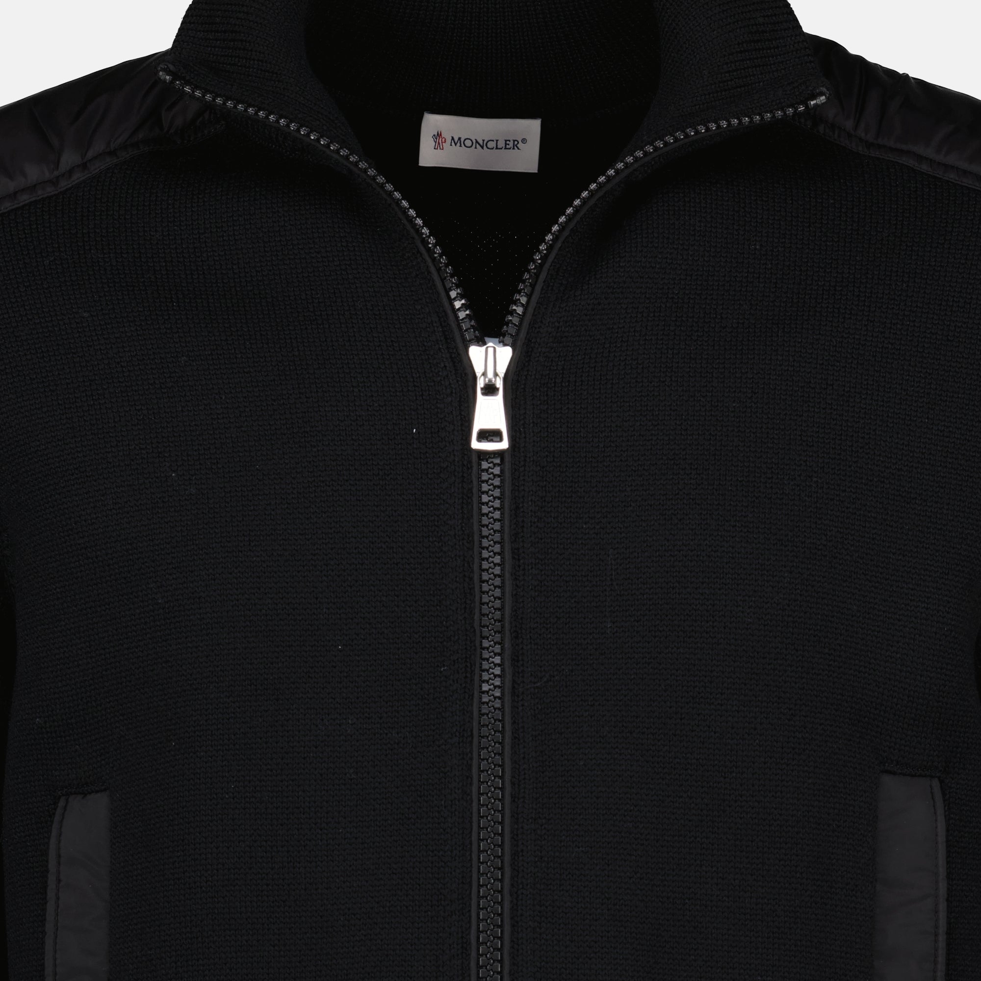 Vestes Cardigan en laine noir Moncler Noir Homme