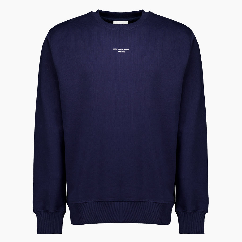 Sweatshirts ネイビーブルーのスローガンスウェットシャツ Drole De Monsieur Bleu foncé Homme