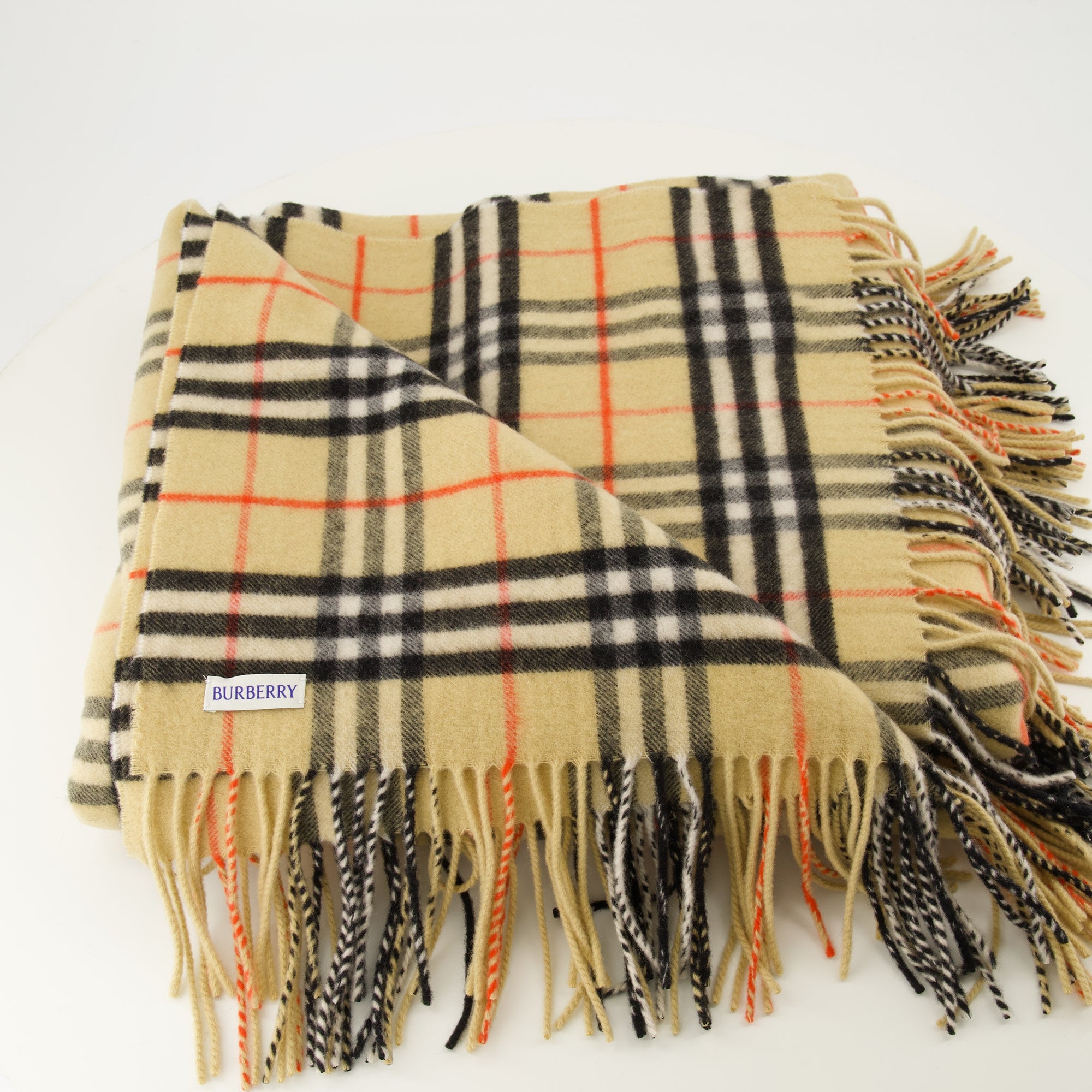 Imagen de la manta Check de cachemira beige de la marca Burberry para Unisex - Temporada Primavera-Verano 2026 - Vista Detallada_2