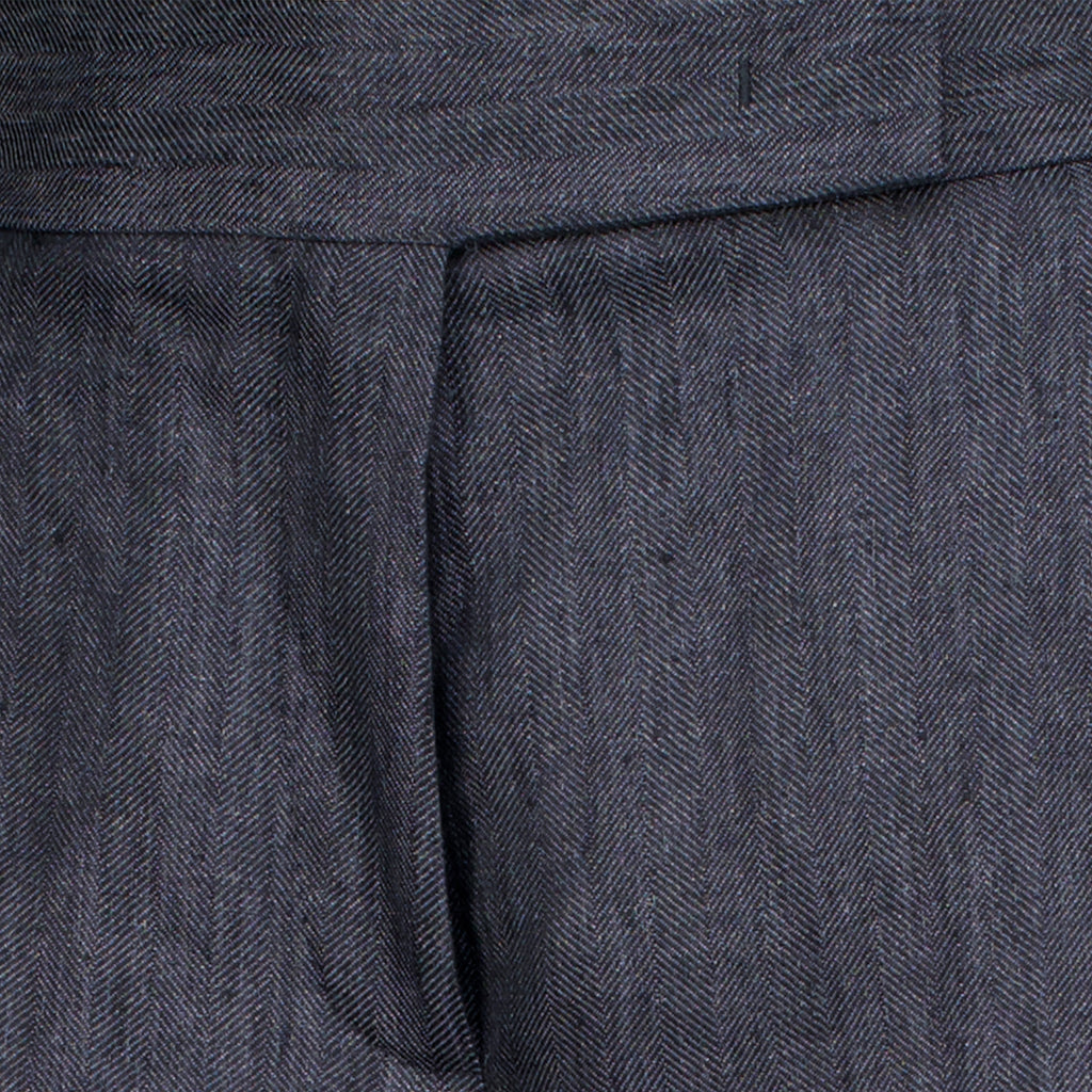 Pantalons Calças Largas de Linho Chevron Cinza Max Mara Gris Femme