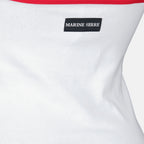 Tops 背中が開いたホワイトジャージートップ Marine Serre Blanc Femme