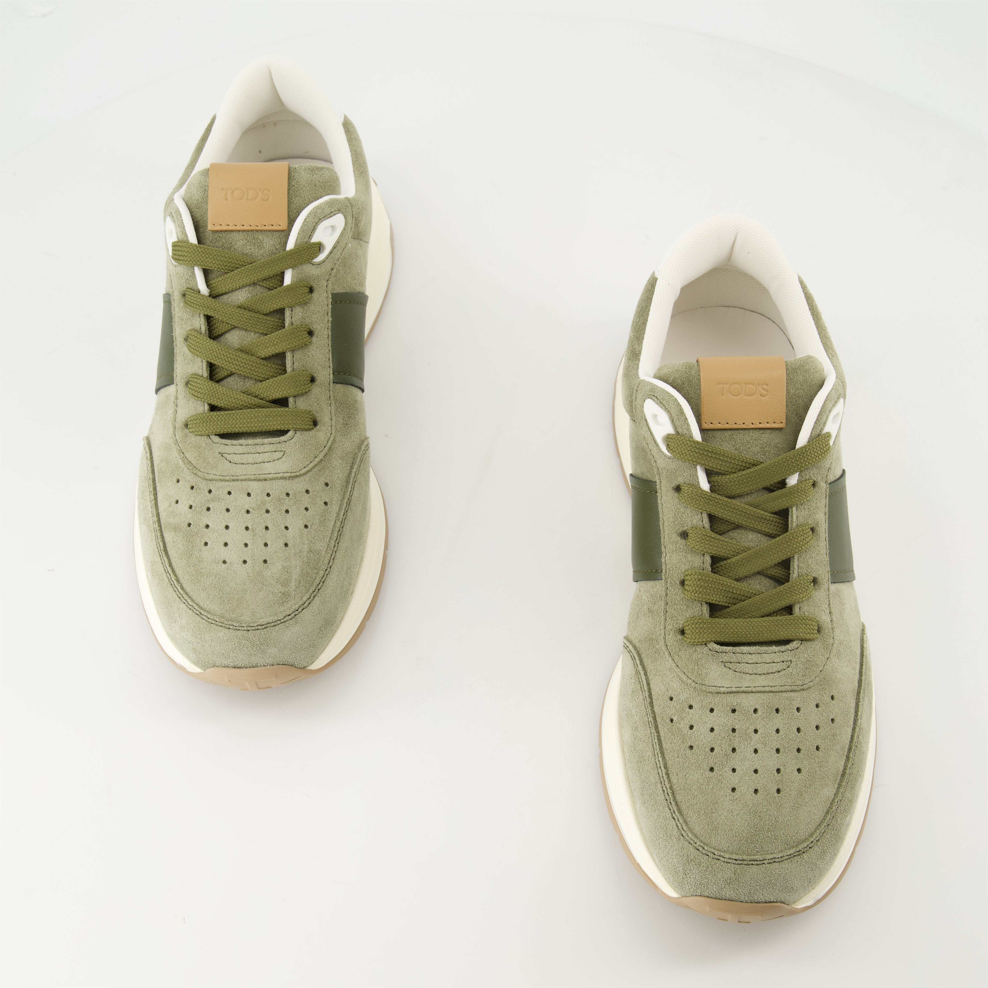 Baskets Baskets en cuir velours Tod's Kaki Homme