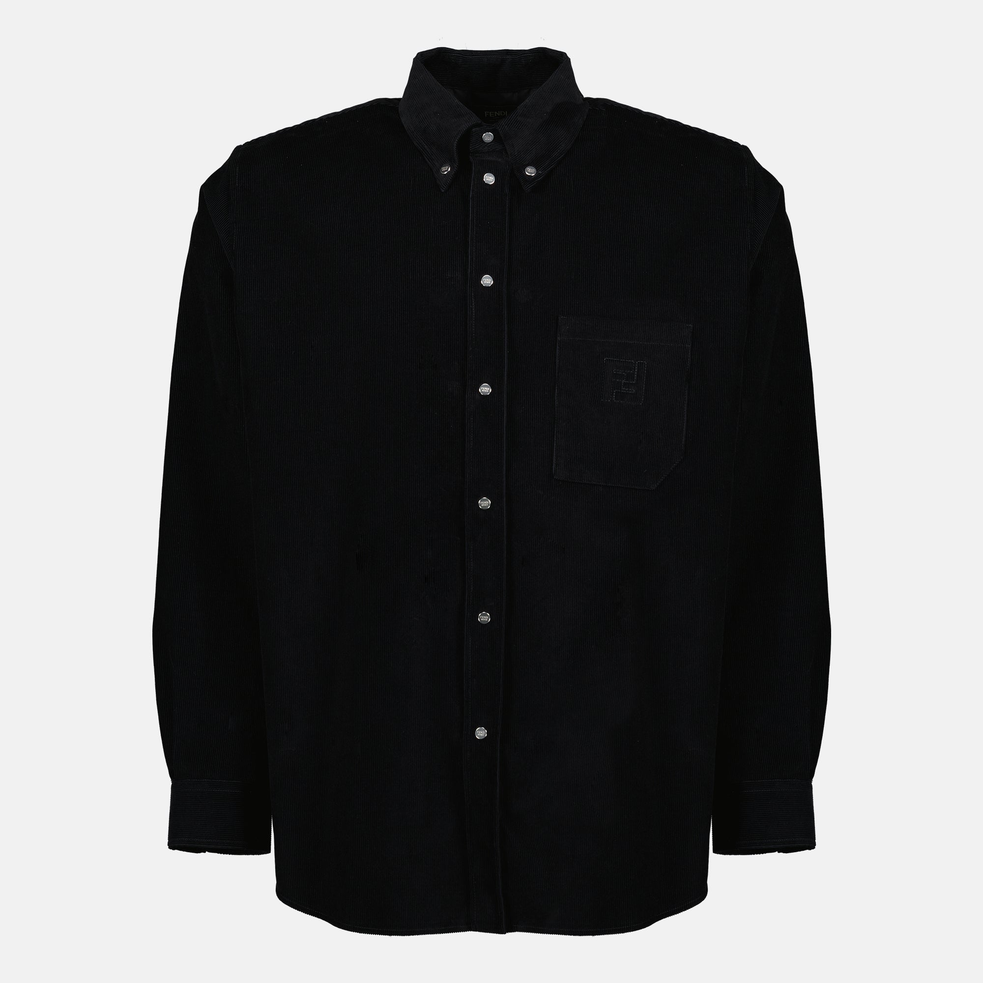 Image de l'article Chemise en velours noir de la marque Fendi pour Homme - Saison Printemps-Été 2026 - Vue de Face