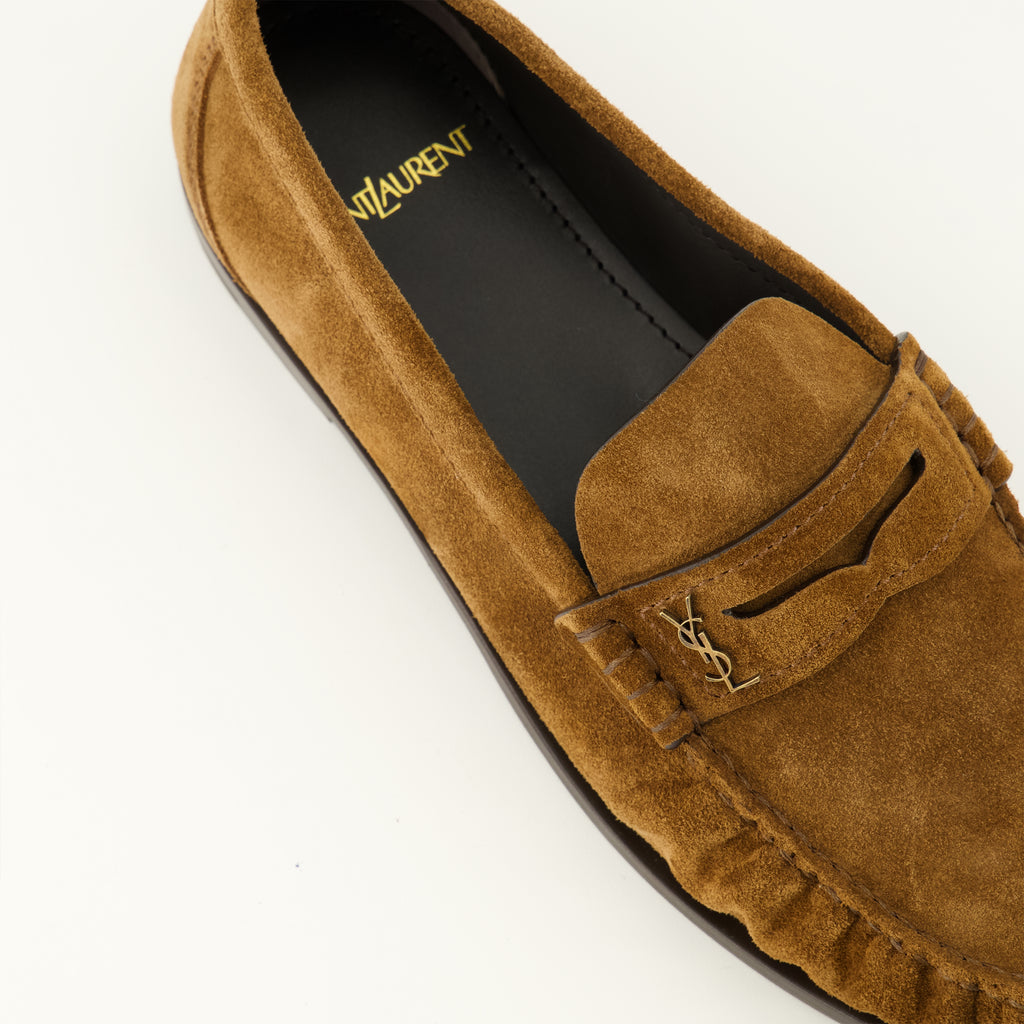 Mocassins Mocassins Loafer marron en suède Saint Laurent Marron Femme