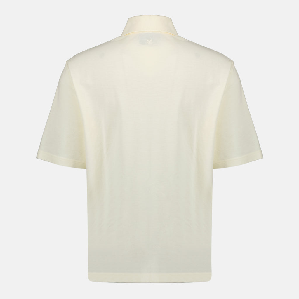 Image de l'article Polo AMI de coeur tissé bleu marine de la marque Ami PARIS pour Unisex - Saison Printemps-Été 2026 - Vue de Dos