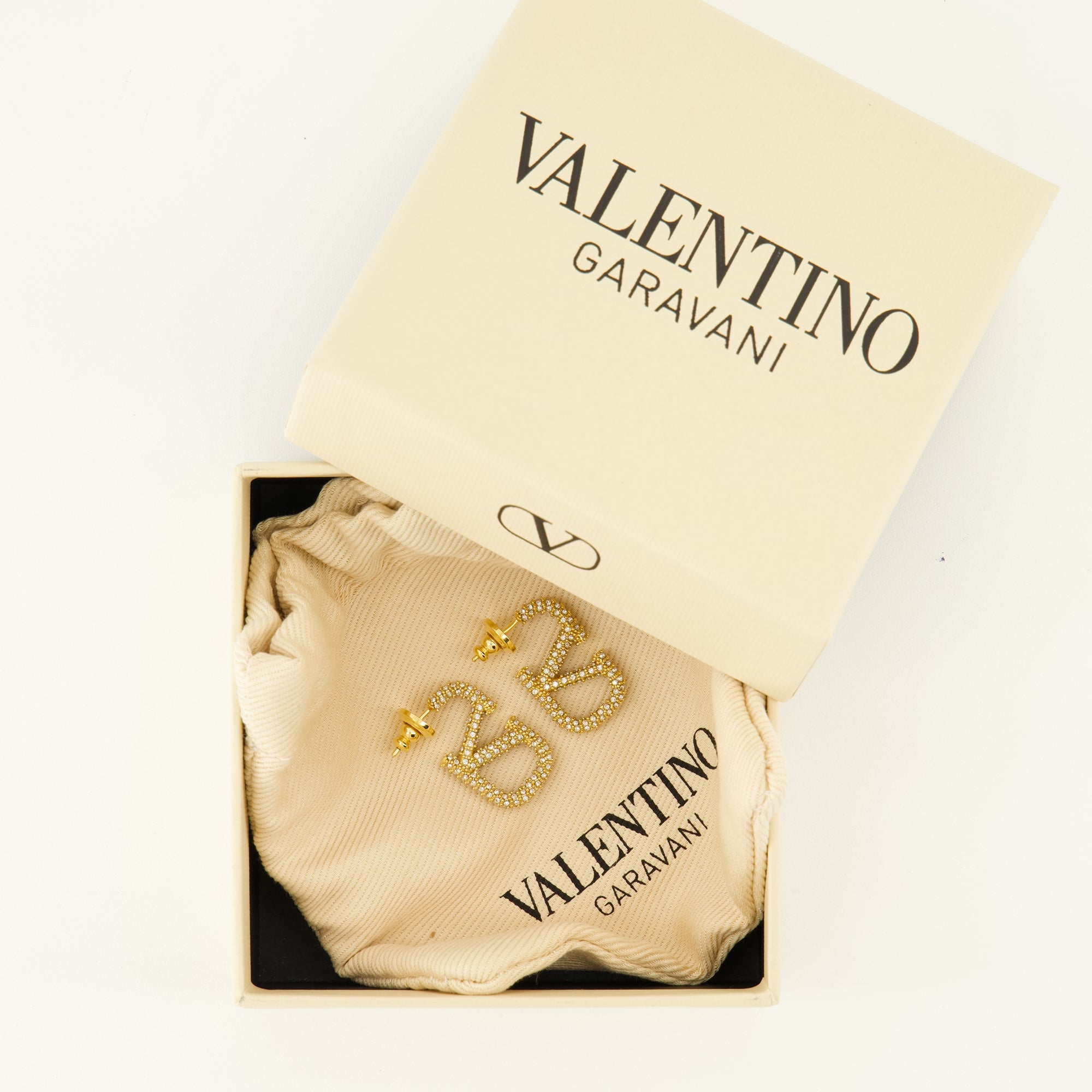 Bijoux Boucles d'oreilles VLogo en Cristaux Swarovski® Valentino Garavani Doré Femme