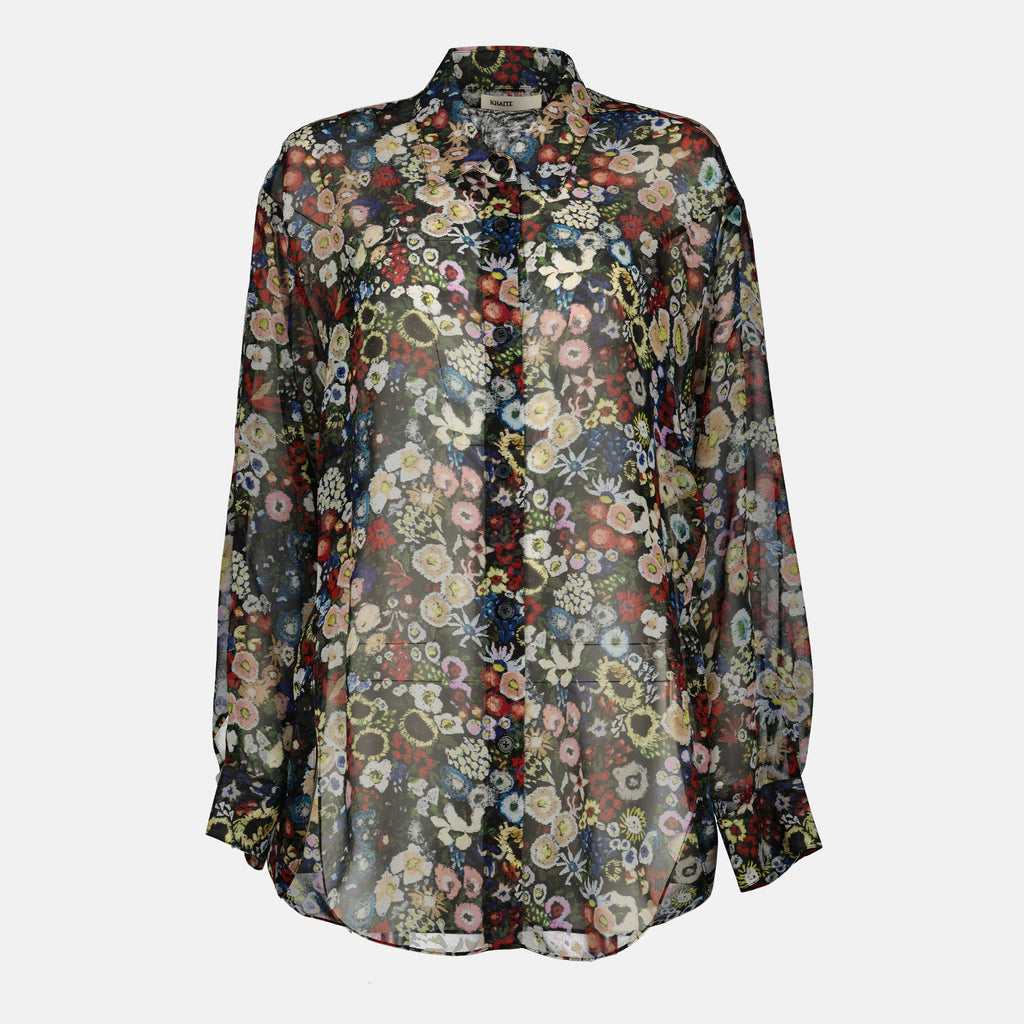 Imagem da camisa Goya com padrão da marca Khaite para Mulher - Temporada Primavera-Verão 2026 - Vista Frontal