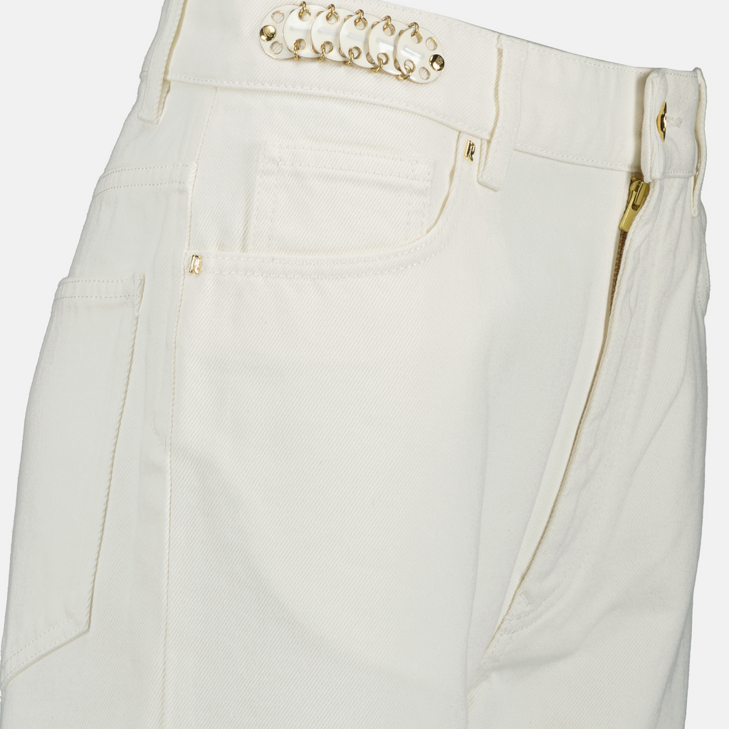 Pantalons Jean signature 1969 Rabanne Blanc Femme