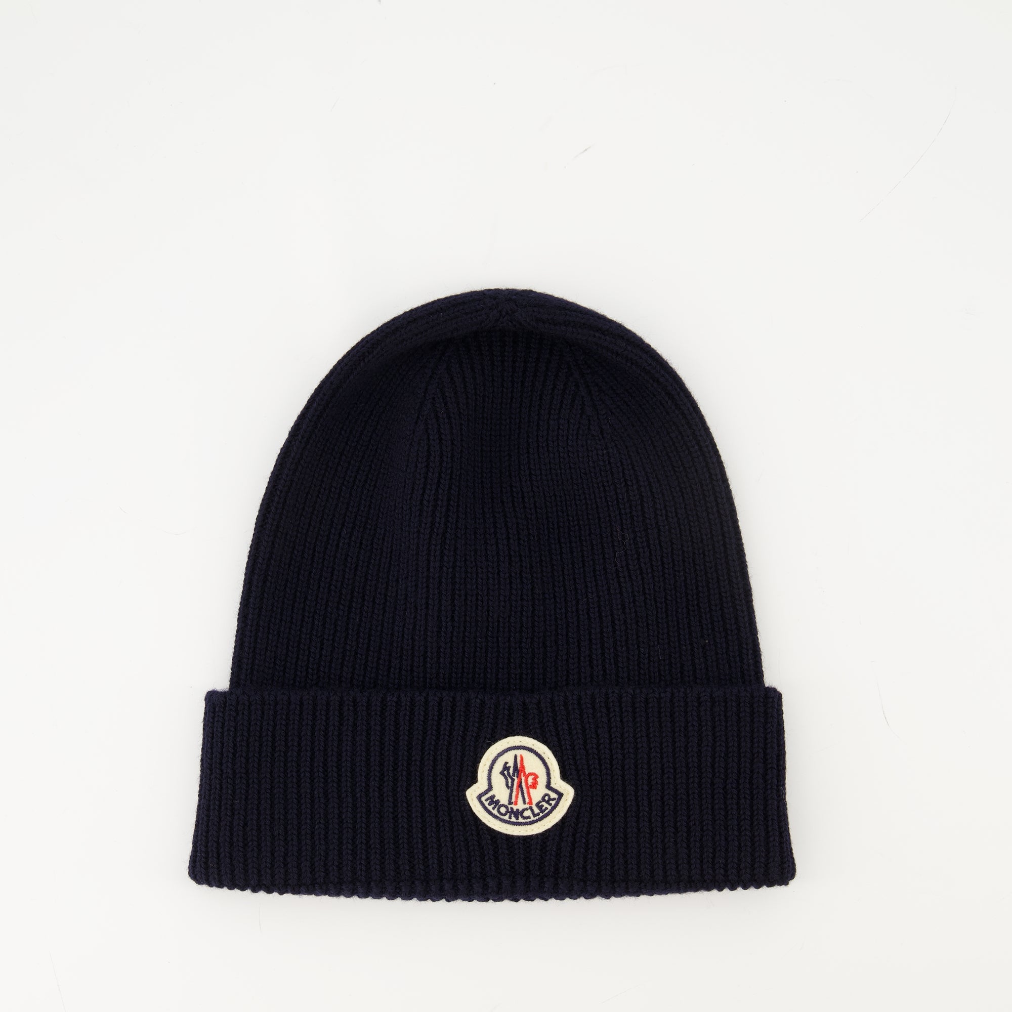 Image of the Moncler Men's Wool Beanie - Fall-Winter 2025 - Front View