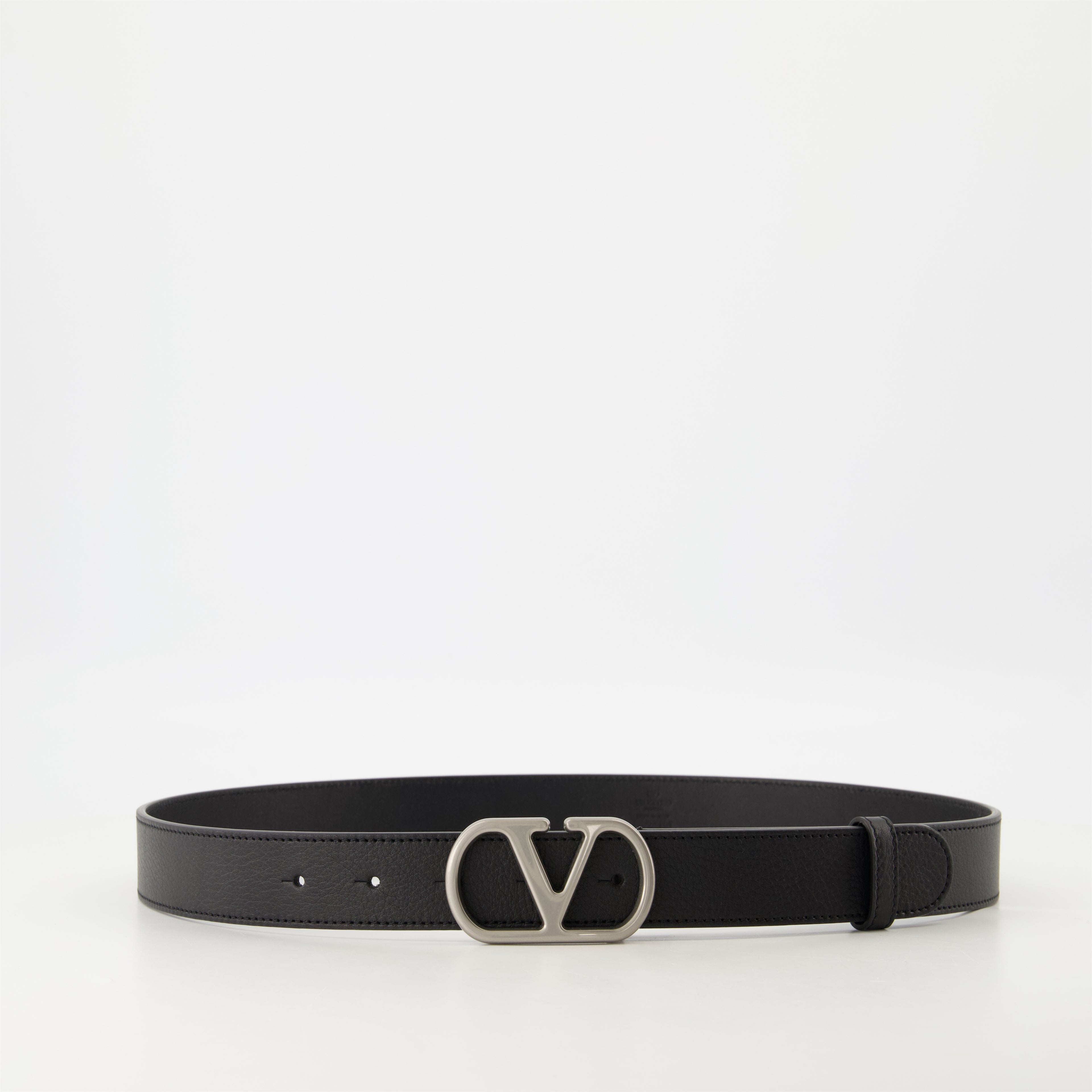 Ceintures Ceinture VLogo en cuir Valentino Garavani Noir Homme