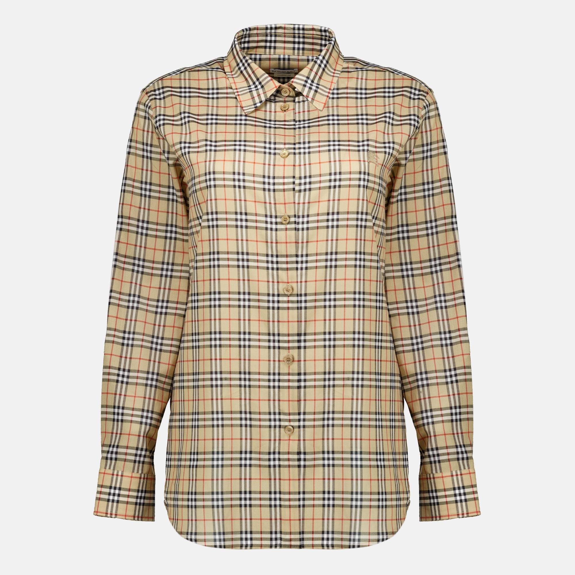 Chemises Chemise en coton à carreaux Check Burberry Beige Femme