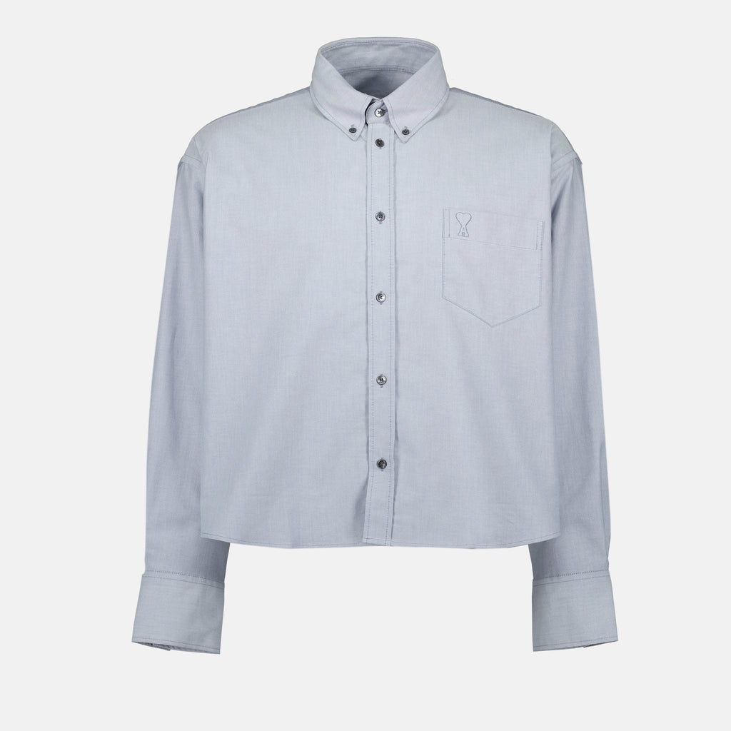 Camisas Camisa Curta Oversized Ami PARIS Cinza Unissex