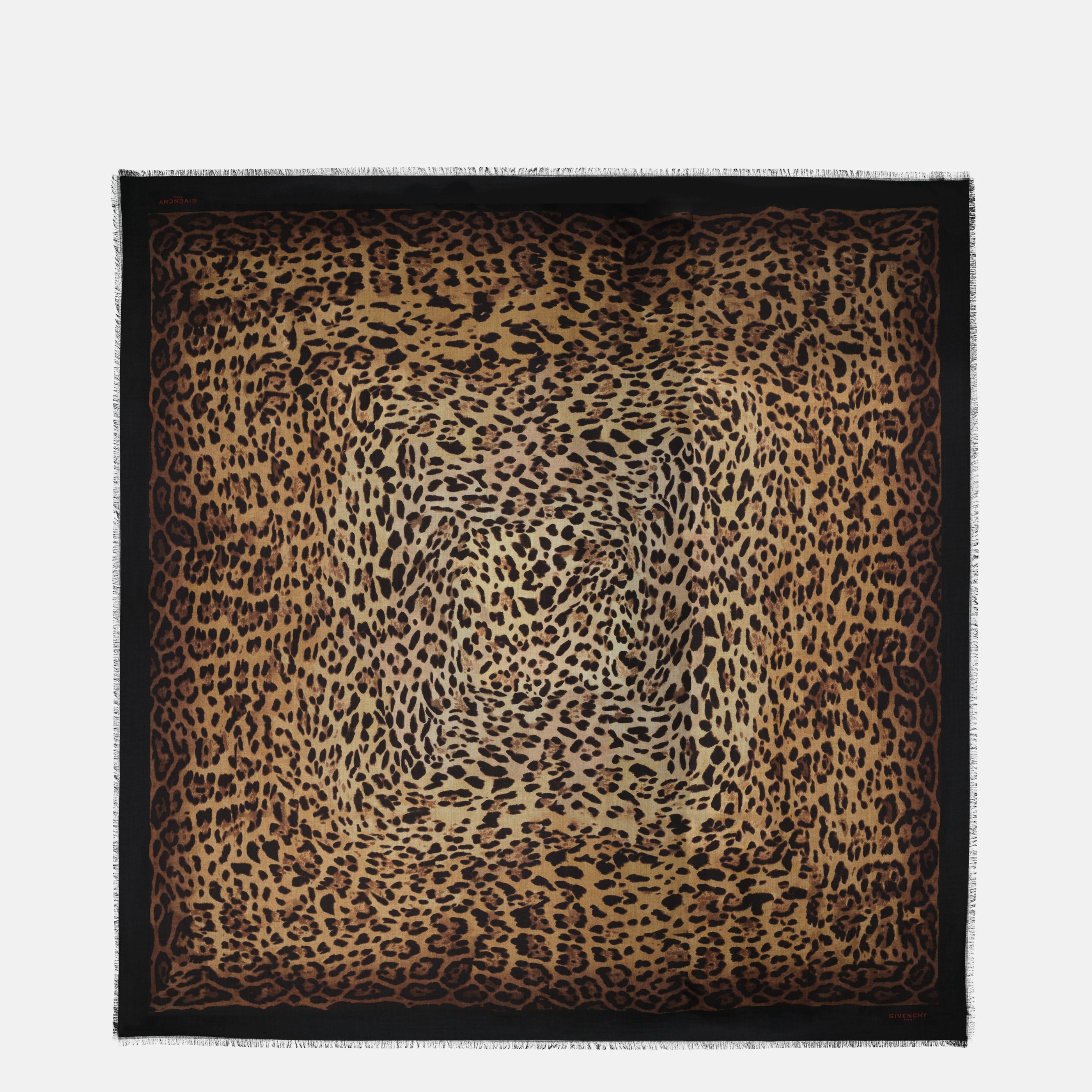 Écharpes, foulards et gants Écharpe en laine et soie imprimé léopard Givenchy Marron Femme