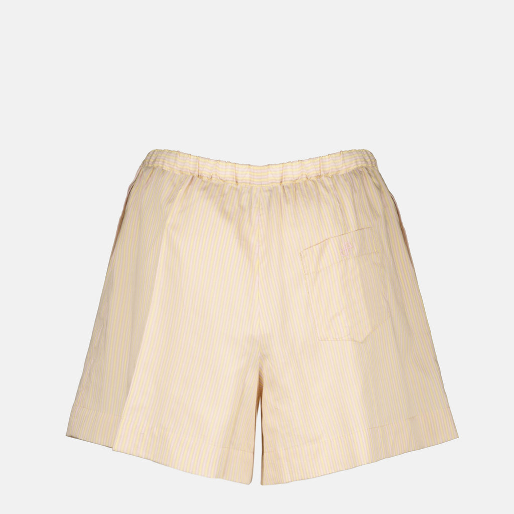 Shorts Pantaloni corti in seta a righe beige Patou Rose Femme