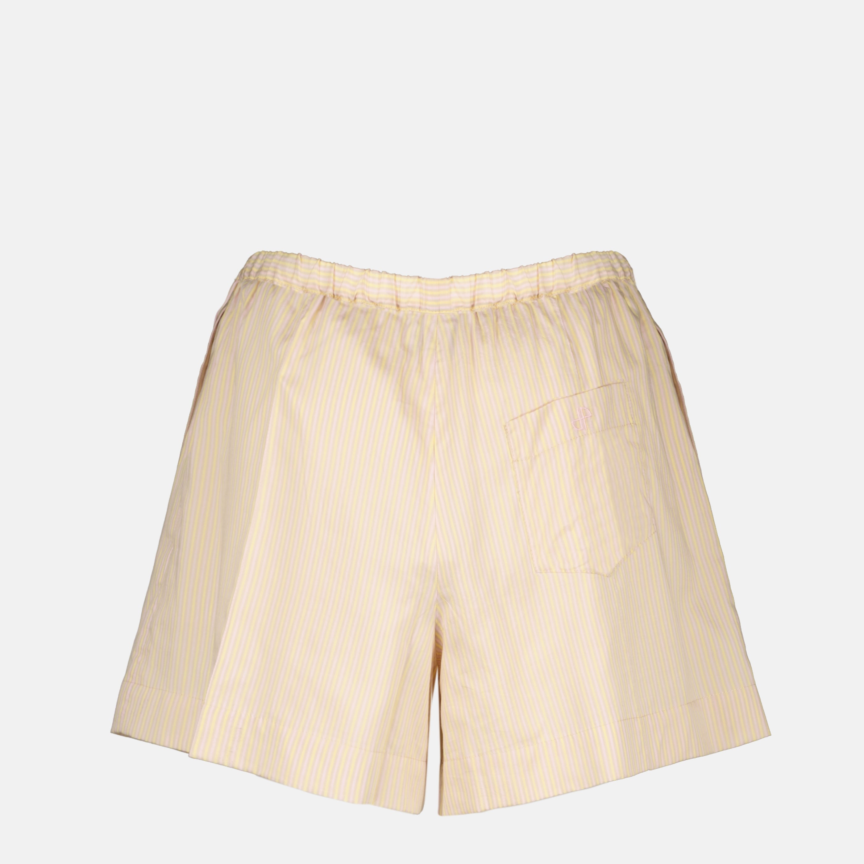 Shorts Pantaloni corti in seta a righe beige Patou Rose Femme