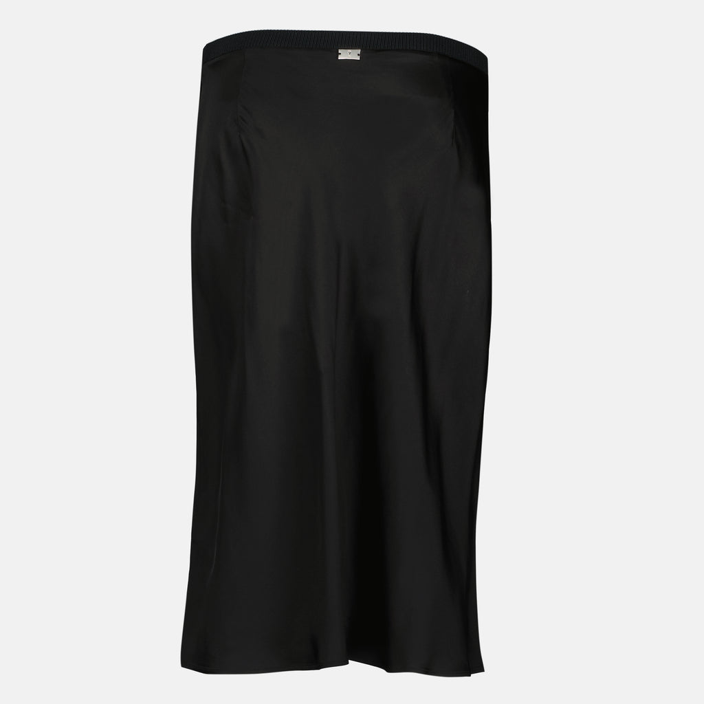 Image de l'article Jupe midi noir effet satiné de la marque Ami PARIS pour Femme - Saison Printemps-Été 2026 - Vue de Dos