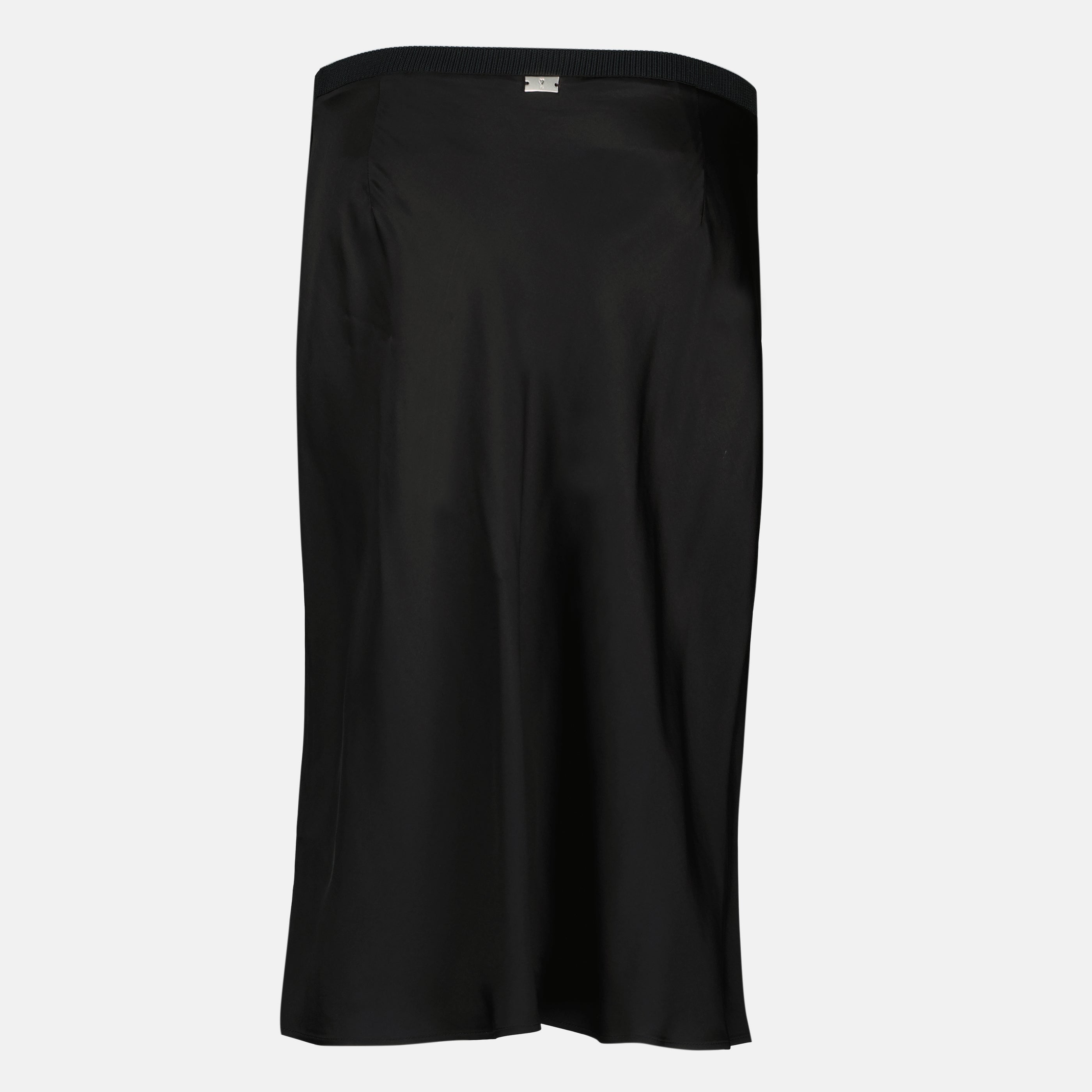 Image de l'article Jupe midi noir effet satiné de la marque Ami PARIS pour Femme - Saison Printemps-Été 2026 - Vue de Dos